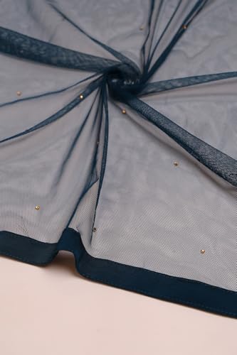 Soch Womens Teal Blue Silk Embroidered Gown with Mirror and Stone