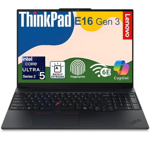 Lenovo ThinkPad E16 Gen 3 Laptop, Ultra 5 225H, 64GB DDR5 RAM, 1TB SSD