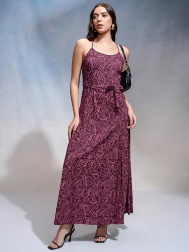 Tokyo Talkies Women Shoulder Straps Sleeveless Maxi Dress TTJ6011926 Purple L