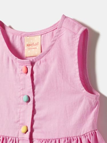 nauti nati Cotton Nautinati Girls' Dress Knee-Length Casual NN321-050_Pink