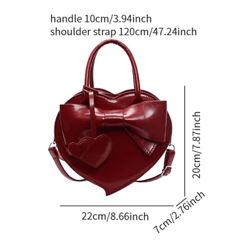 LOOM TREE® Women Handbag Clutch Decor Funny Heart Shaped Purse For Summer Dating Travel Red | Womens Handbags & Bags