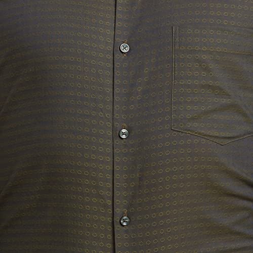 Park Avenue Fancy Green Shirt (Size: 46)-PISX00383-N9