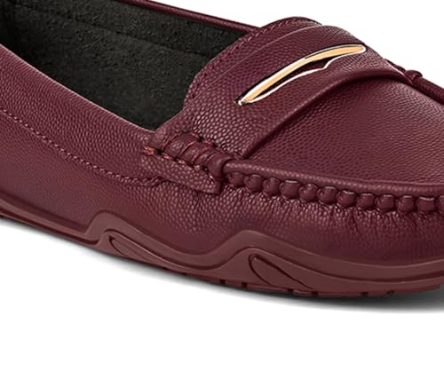 LOUIS STITCH Women’s Premium Rosewood Slip-On Loafers | Elegant Solid Slip-On Comfort Shoes for Casual and Formal Wear | Slip-On Loafer Shoes for Women | LSLD-BLR-HS01 | UK-5