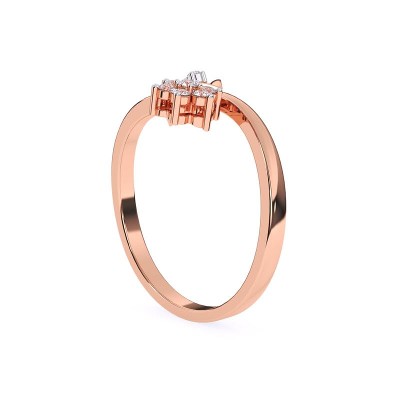 AYAANI 14k Gold Ring with Lab Grown Diamond for Women (Rose Gold_Ring Size 10)