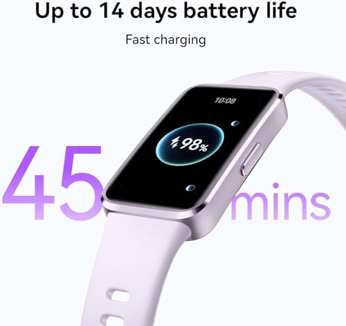 Huawei Band 10 Smartwatch with AI-Powered Fitness Monitoring, Pro-Level Sleep Analysis, Emotional Wellbeing Assistant,Streamlined Metallic Design,Fast Charging,iOS Android (Band 10, Pink)