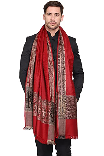 Weavers Villa Men's Woven Acro Wool Gents Shawls, Muffler, Stoles for Men, 100cm x 200cm
