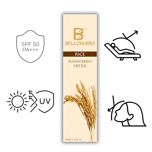 Bellokaira Rice Mineral Sunscreen SPF 50++++ Ultimate Protection for Your Skin | Water & Sweat Resistant, UVA/UVB | Nourishing Niacinamide Formula for Sun-Damaged Skin | Lightweight & Non-Sticky |