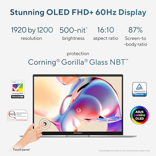 ASUS Zenbook 14 (2026),Intel Core Ultra 5 225H,Intel Arc iGPU,16GB/1TB,FHD+ OLED,Touchscreen,14"(35.5 cm),Windows 11,M365 Basic(1Y)* Office24,Foggy Silver,1.28 Kg,UX3405CA-QL1111WS,Thin & Light Laptop