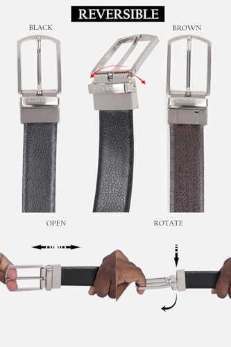Men Black Textured Formal Belt