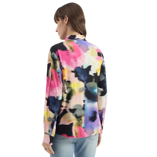 United Colors of Benetton Spread Collar Floral Print Diffused Shirt (Size: S)-25A5WVNTP215I901 Multicolour