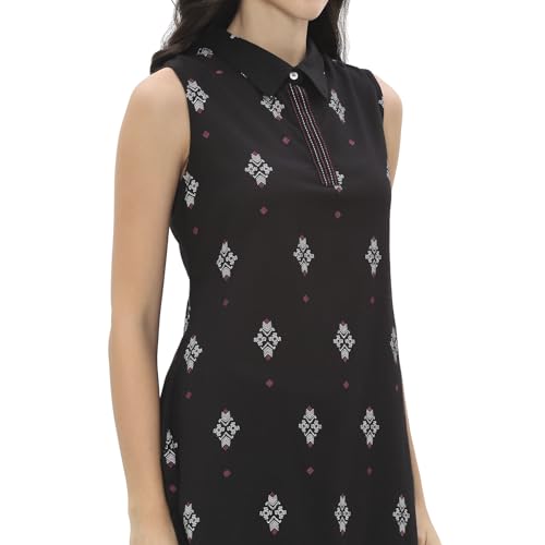 Rangriti Women's Rayon Blend Kurta Set (CRDST19240SS25BLK_Black