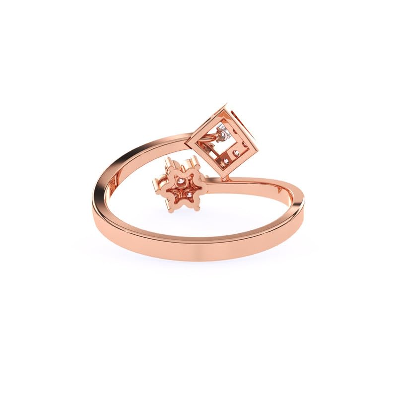 AYAANI 14k Gold Ring with Lab Grown Diamond for Women (Rose Gold_Ring Size 10)