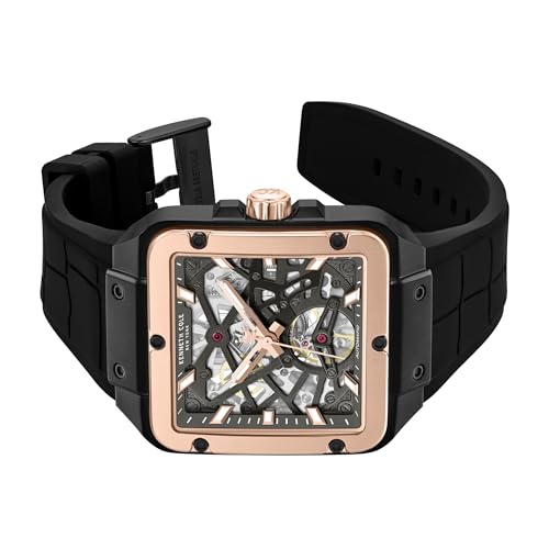 KENNETH COLE Automatic Drop 2 Gun Round Dial Men's Watch | Silicon Strap Material | Watches for Man | Watches for Men Analog - KCWGZ0065403MN
