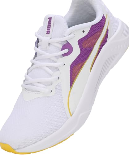 PUMA | Seriah Women's Running Shoes | White-Ultraviolet-Pelé Yellow | 5UK