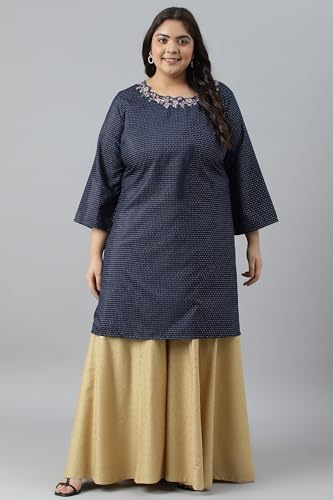 W for Woman Women's Regular Divided Skirt (22AUW62071G-119995_Gold_2XL)