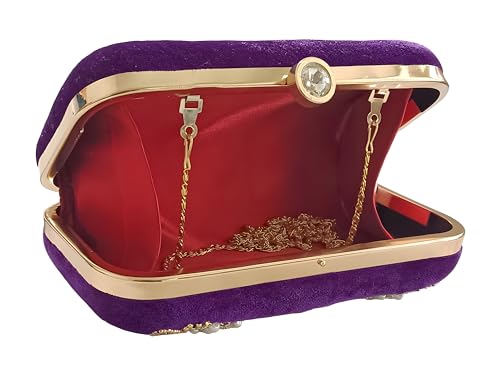 DUCHESS Women's Purple Clutch Purse