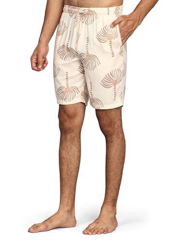 B STORIES Men’s Printed Shirt with Shorts Set | Cotton Co-Ord Set | Half Sleeve Casual Summer Outfit | Button-Down Shirt & Elastic Waist Shorts | Lightweight Lounge & Vacation Wear