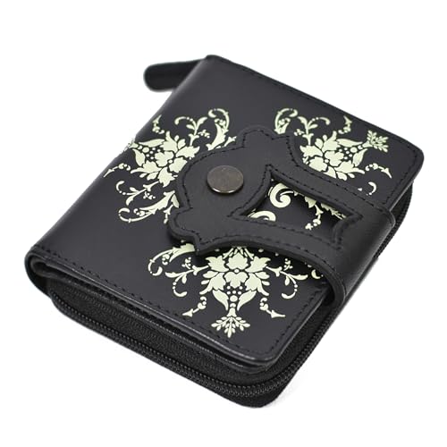 WildHorn RFID Protected Genuine Leather Wallet for Women with 8 Card Slots | Stylish Purse for Women/Girls (Black)