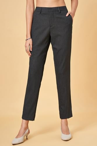 Annabelle by Pantaloons Women's Regular Casual Pants (110152399002_Blackened Pearl_28)