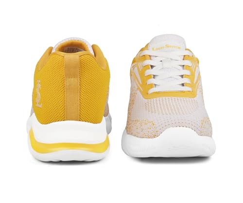 LOUIS STITCH Women’s Golden Hour Lightweight Athleisure Sport Shoes | Lightweight Casual Sneakers | Lace-Up Sneaker and Athleisure Wear| Perfect for Casual, Gym & Travel Wear | LSLD-ATH-YL | UK-4