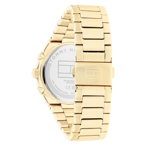 Tommy Hilfiger Carrie Quartz Multifunction Champagne Dial Gold Stainless Steel Strap Watch for Women