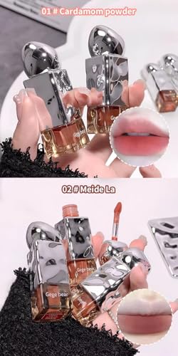 Gege Bear Perfect Matte Lip Tint | Long-Lasting Hydrating and Smudge Proof | Lightweight High Pigment Lip Stain For Flawless Finish | Non-sticky Lip Color Transfer Proof Nude Tint Perfect For Every Occasion for Every Girl (#6, 2.5g)