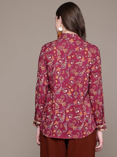 Aarke Ritu Kumar Maroon Dandelion Shirt