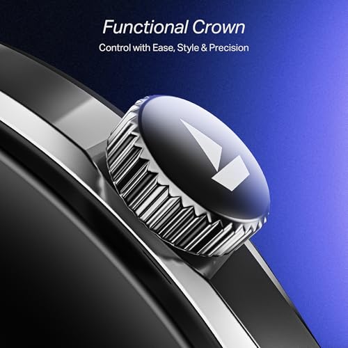boAt Lunar Discovery Pro, 1.39" Display, Premium Metal Build, Round Dial, Emergency SOS, Functional Crown, Multiple Sports Modes, HR,SpO2 & Sleep Tracking, Smart Watch for Men & Women (Sports Blue)