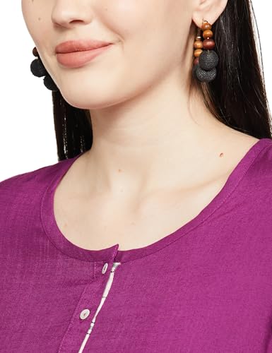 BIBA Women's Rayon Suit Set (SKDSKD7419EAW21PNKPUR_Pink-Purple