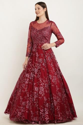 Arshad Couture Shimmering Maroon Gown