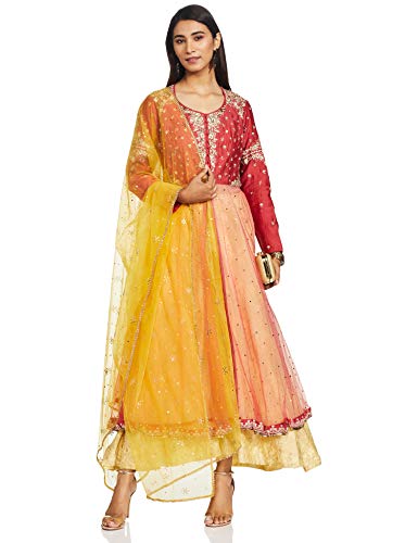 BIBA Women's Pink Front Open Suit Set By Anju Modi