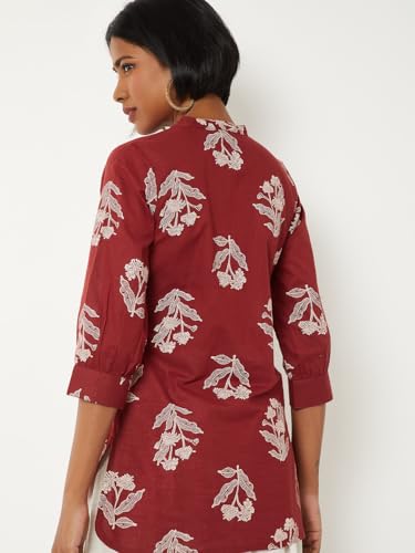 Max Women Printed Straight Kurti (Orange_M)