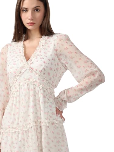 VERO MODA Women's Fit and Flare White Dress