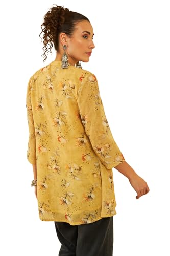Soch Women's Regular Tunic (FWS4TU30072A_Mustard