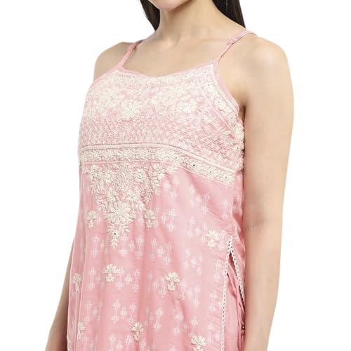 BIBA Women Pink Cotton Straight Kurta Set_36