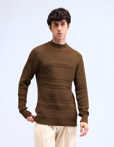 Patterned Knit Cotton Sweater