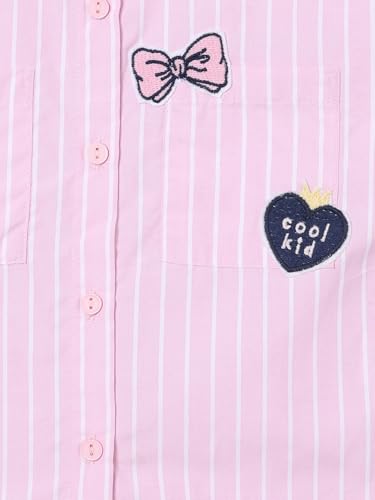 Max Girls Striped Regular Fit Shirt (Pink_3-4 Y)