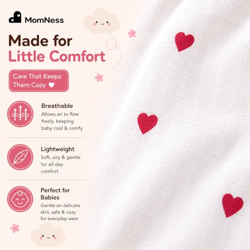 MomNess Baby Muslin Jabla Vest, 100% Pure Muslin Cotton, Newborn Cotton Jabla, Baby Dress, Soft, Infant Dress (White with Multicolour Prints 3-6M)