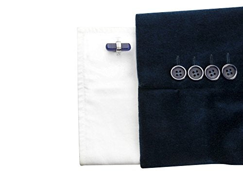 Knighthood Blue Crystal Cube Cufflinks for Men