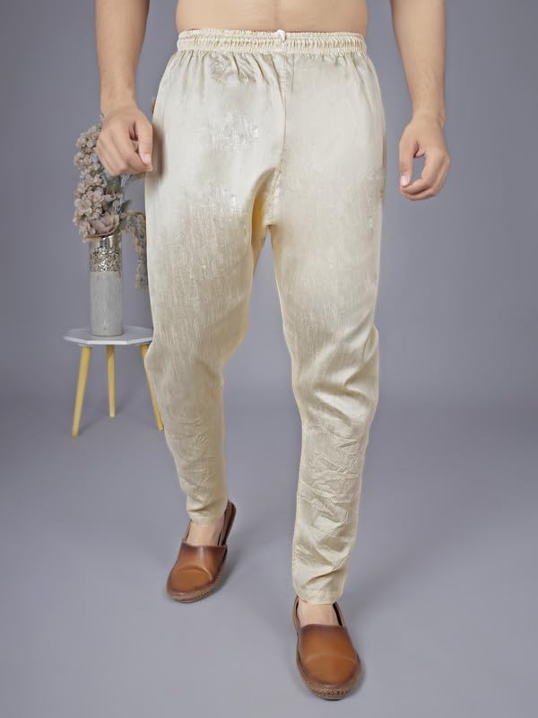 XEPON Mens Traditional Ethnic Wear Black Sherwani & Pajama Set (Black, L Size)