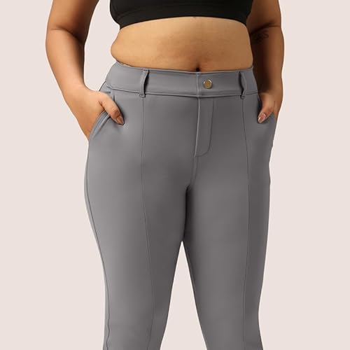 BlissClub Womens Ultimate Cigarette PantsGowri Grey SmokeL - Tall