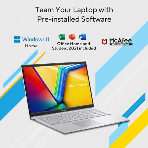 ASUS Vivobook 15 (2026),Intel Core i3-1315U, Intel iGPU, 16GB RAM, 512GB SSD, FHD, 15.6"(39.6 cm),Windows 11 Home,M365 Basic(1 Year)* Office 2024,Cool Silver,1.7 Kg,X1504VA-D5341WS,Thin & Light Laptop