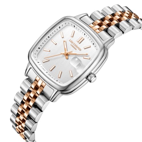 Lee Cooper Date Indicator Silver Square Dial Women's Watch - LC08307.530