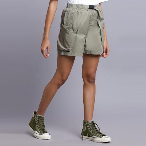 Converse Women Star Chevron Utility Shorts Olive