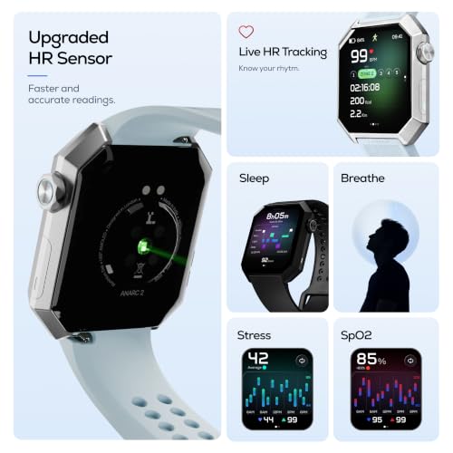 Layers Anarc 2 Smartwatch | 1.85 AMOLED 60Hz Display | Built-in GPS | AI Watch Faces & Assistant | BT Calling | Auto Brightness | Heart Rate + Sleep Monitor Smartwatch, Alluminium Body (Parent) (Orange)