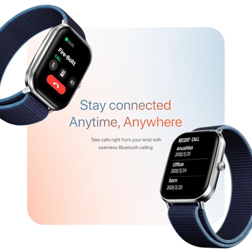 Fire-Boltt Newly Launched Ninja Call Pro Max Nyluxe Smart Watch 2.01 inch Display, Bluetooth Calling, 120+ Sports Modes, Health Suite, Voice Assistance (Cyan)