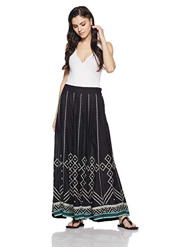 W for Woman Women's Maxi Skirt (18FE55386-59518_Black_WM_Black_M)
