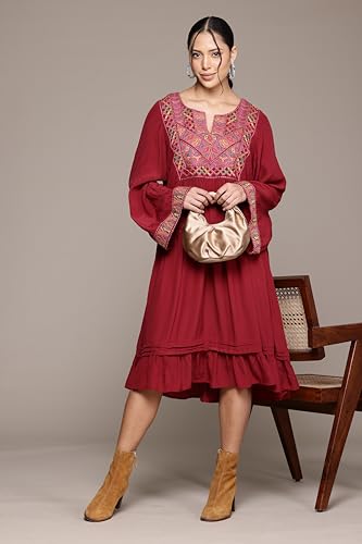 Ritu Kumar Red Peru Solid Dress