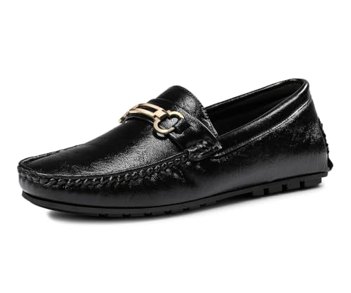 LOUIS STITCH Men’s Jet Black Formal Slip-On Loafer Shoes | Soft Touch & Lightweight | LSVSFL-03 |UK-9