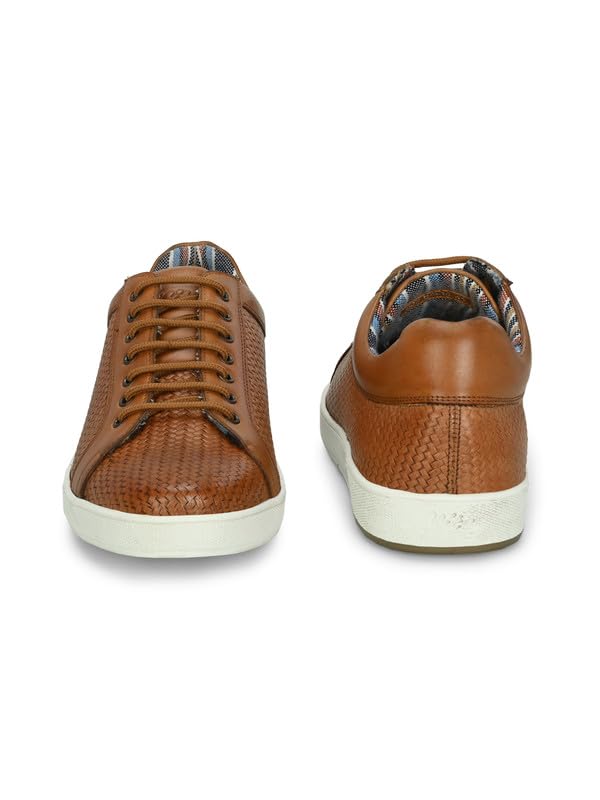 HITZ Men's Tan Leather Lace-Up Sneaker - UK 7